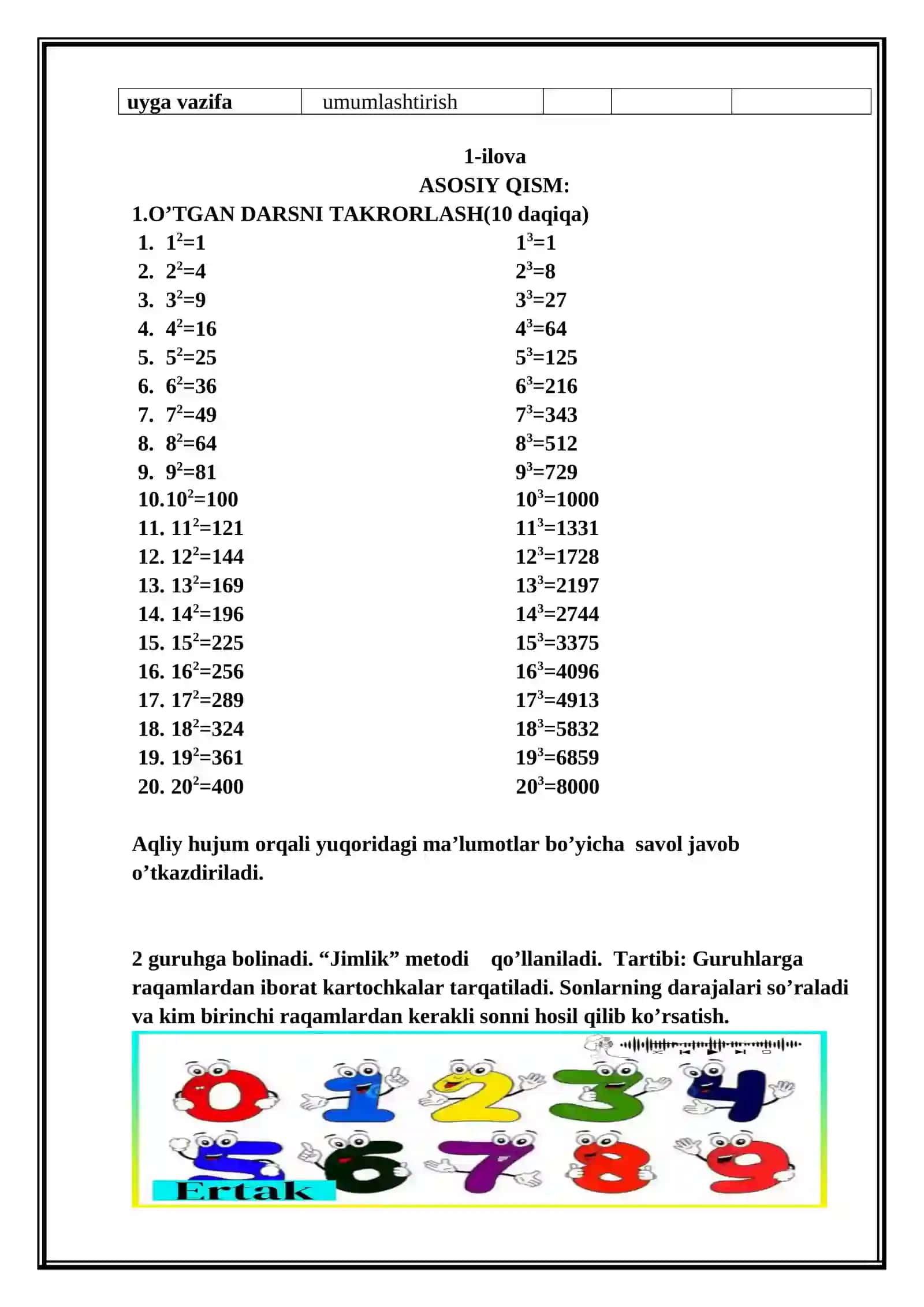 Natural ko’rsatkichli darajaning xossalari (Mikrodars Ishlanma) 3