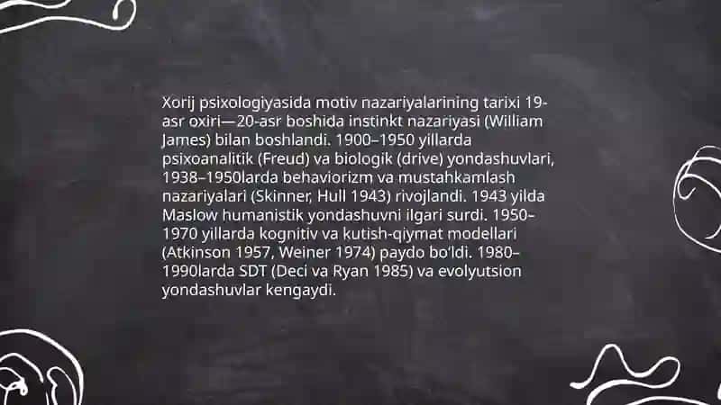 Xorij psixologiyasida motiv va motivatsiya muammosi 3