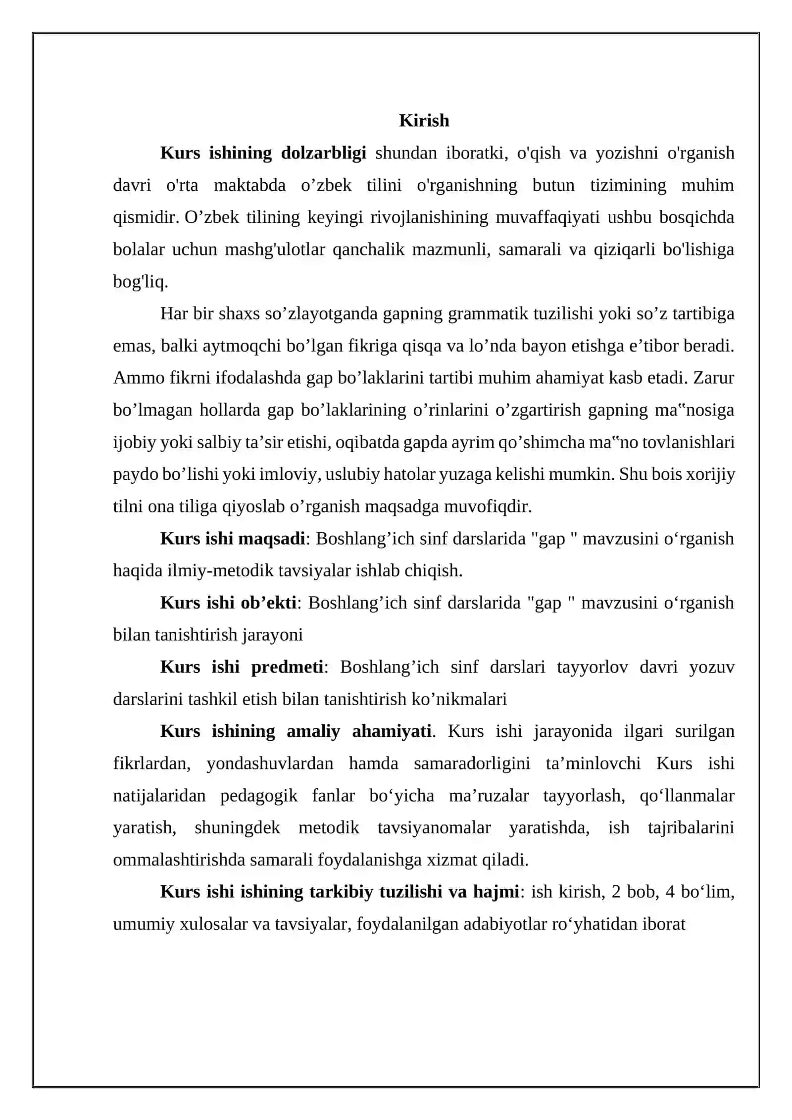 Boshlang’ich sinflarda “Gap” mavzusini o'rgatish metodikasi 3