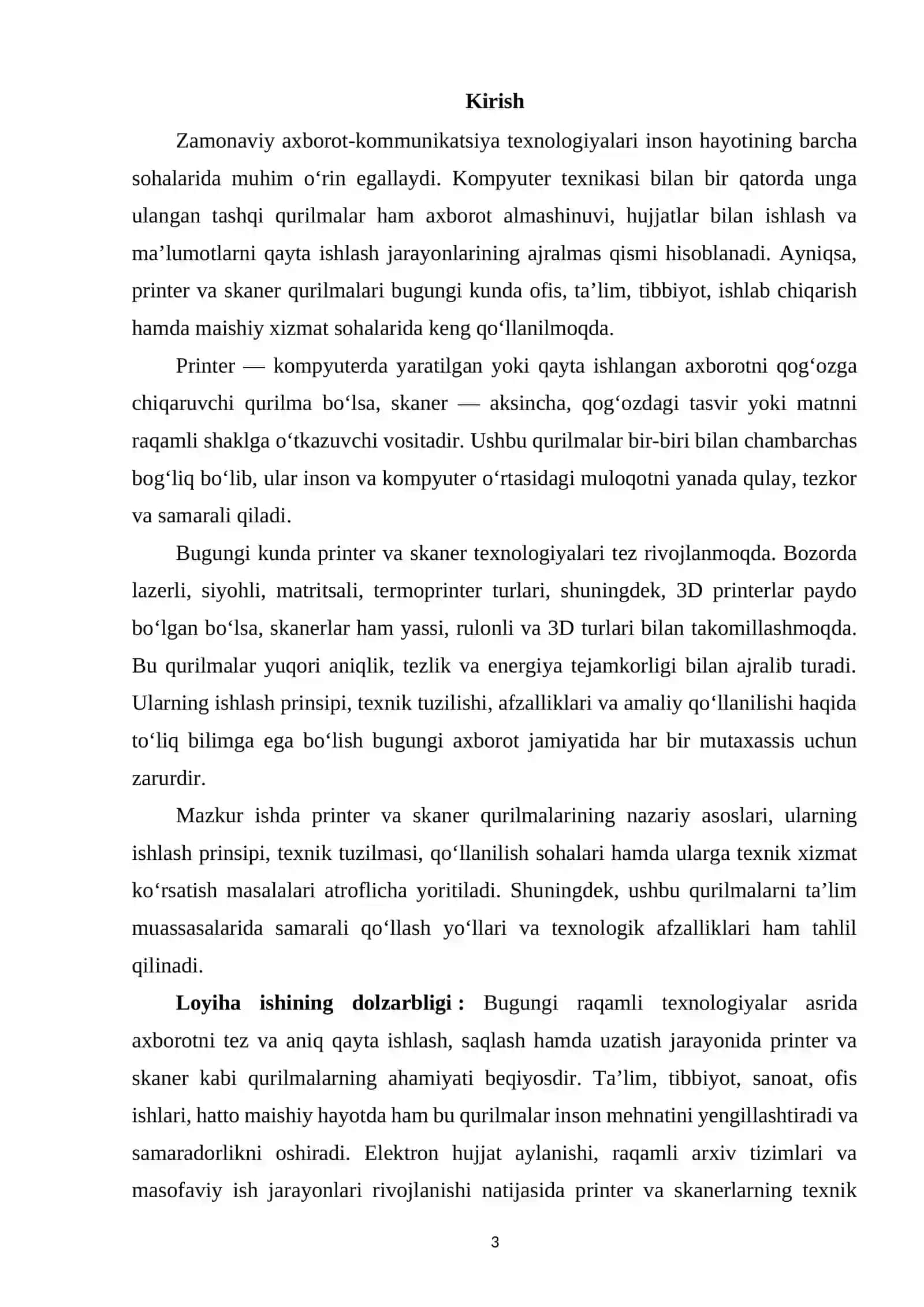 Printer va Skaner Kabi Qurilamalar Islash Prinsi 3