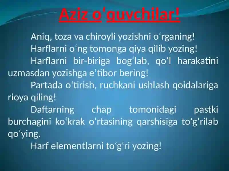 Husnixat  darslarini yillik rejalashtirish. (2 sinf) 3