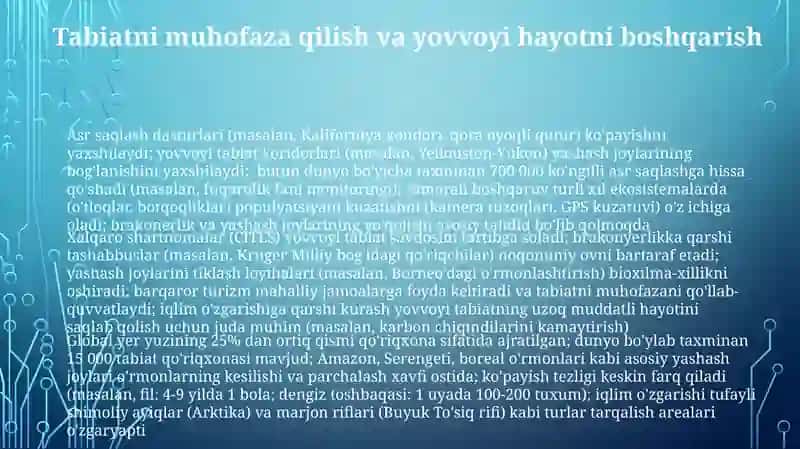 Hayvonot olamining yashash tarzi, ko'patishi va tarqalish turlari 3