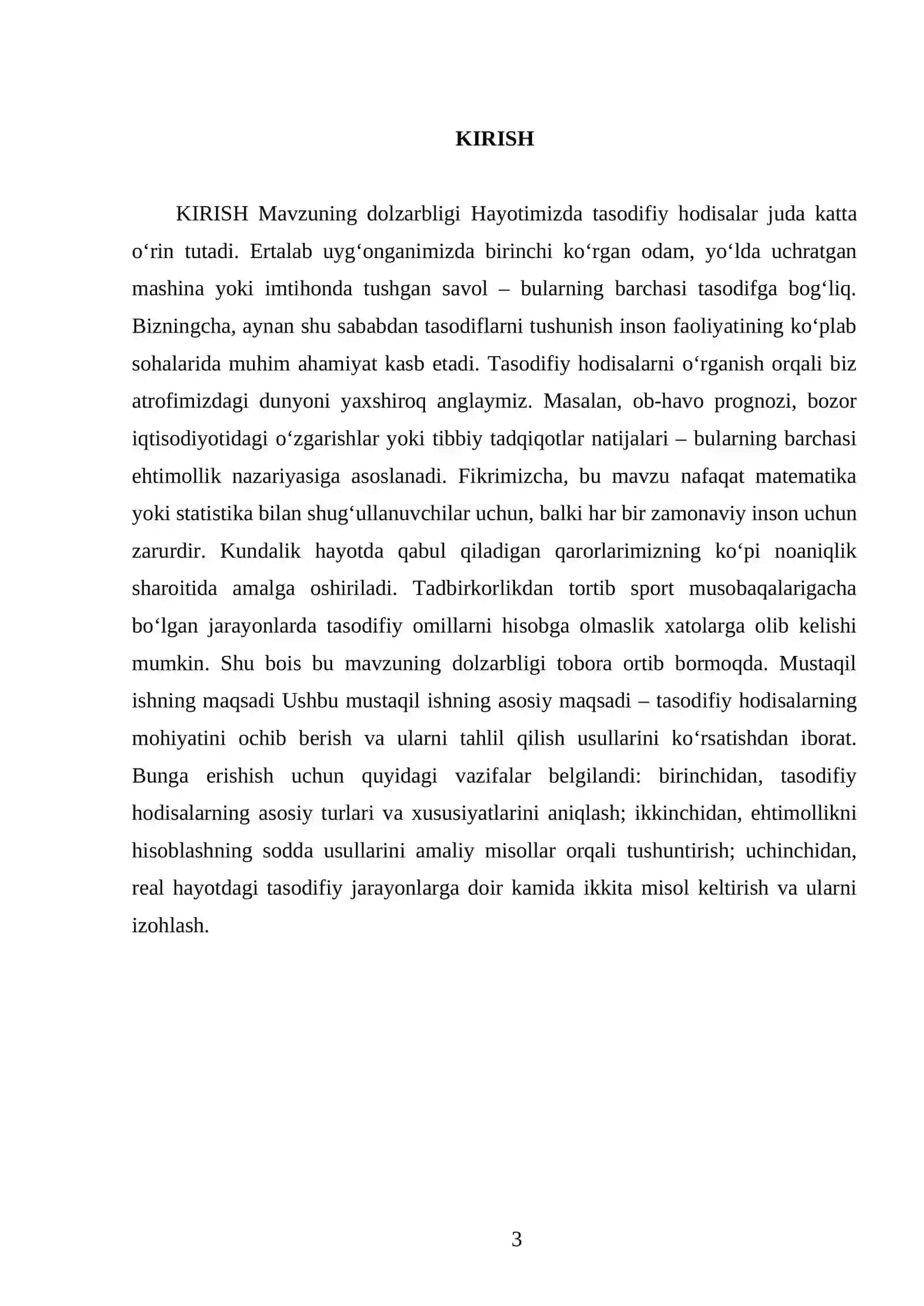 Tasodifiy hodisalar 3