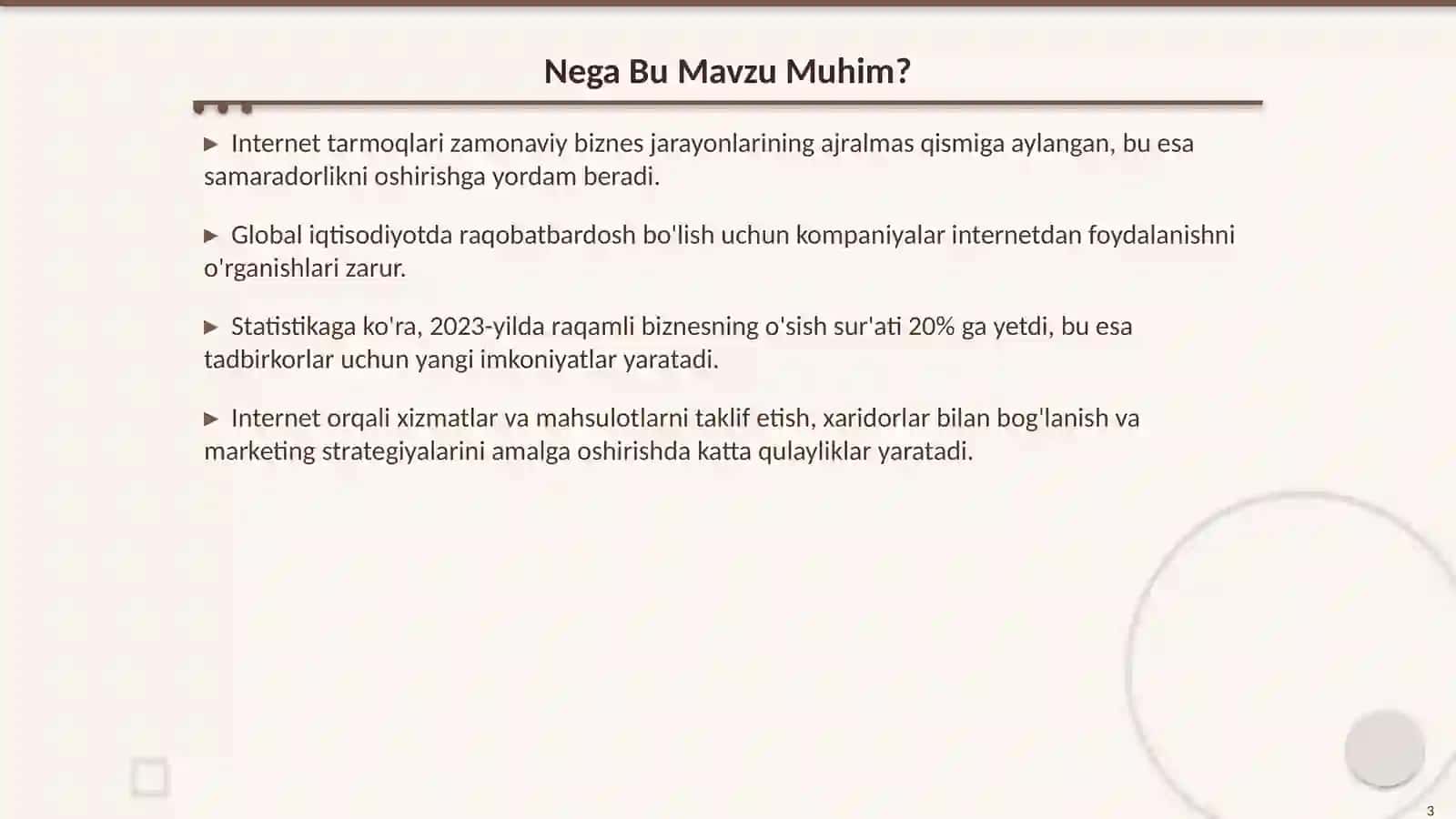 Internet Tarmoğida Biznes-Jarayonlarini Tashkil Etish 3