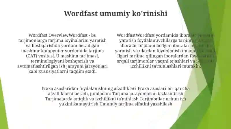 Wordfast Ilovasi Yordamida Matnlarning Iboralar Bazasini Shakllantirish 3