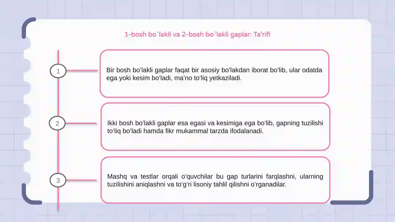1-bosh boʻlakli va ikki bosh bo`lakli gaplar 3