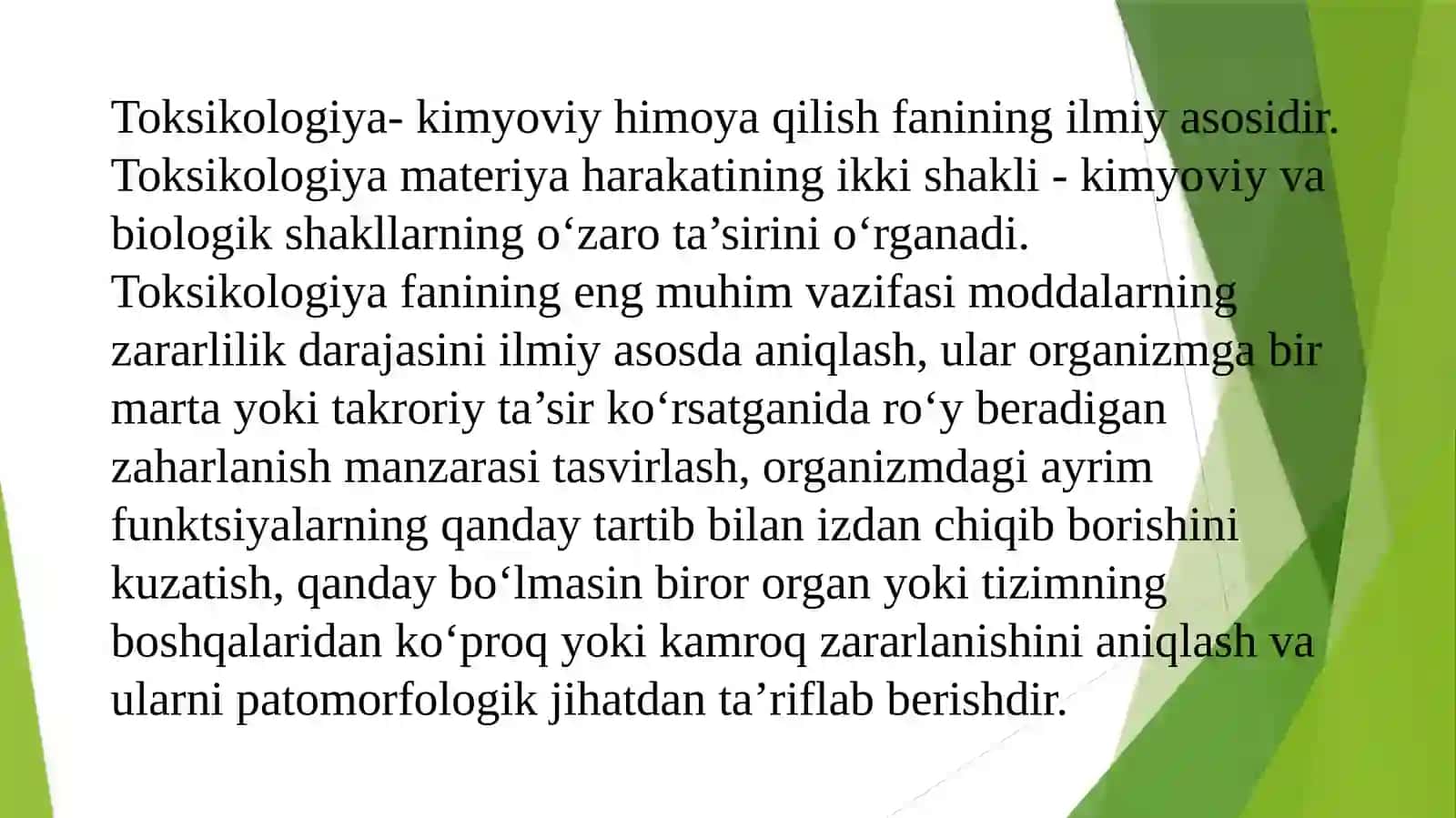 TOKSIKOLOGIYA TO‘G‘RISIDA TUSHUNCHA.ZAHAR VA ZAHARLANISH 3