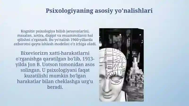 Psixologiya fanining predmeti va ruvojlanish tarixi psixologiyasi tadqiqot metodlar 3