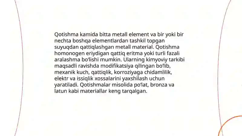 Qotishmalar. Qotishmalarning namunalari bilan tanishish 3