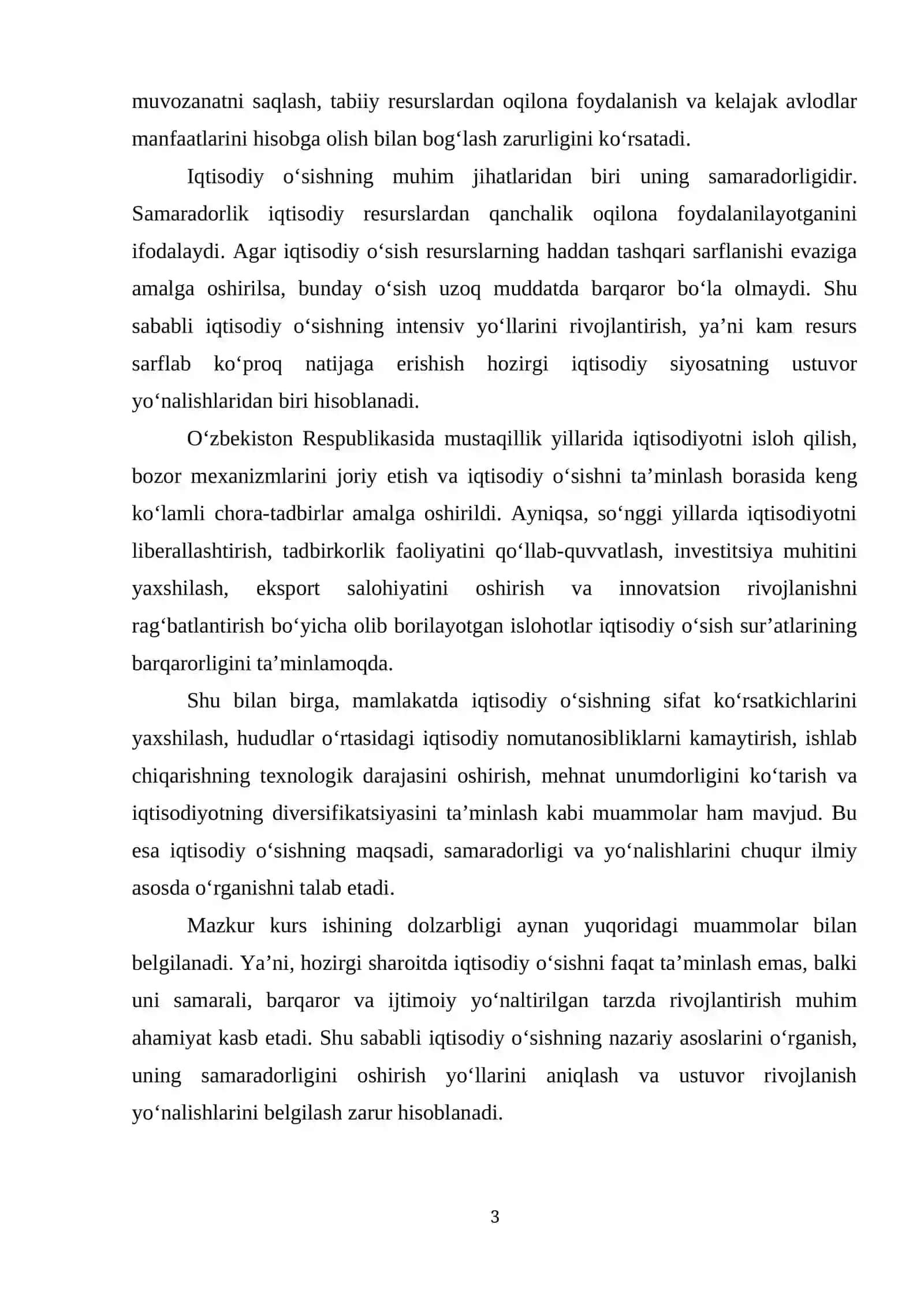 Iqtisodiy o'sishning nazariy asoslari 3