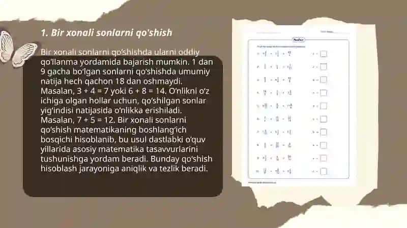 Kasrlarni qoʻshish va ayirishga doir misollar yechish 3