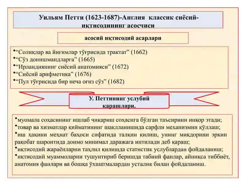 Классик иқтисодий мактабнинг вужудга келиши, ривожланиши ва якунланиши. 3