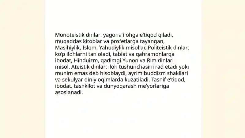 Dinlar tasnifi 3
