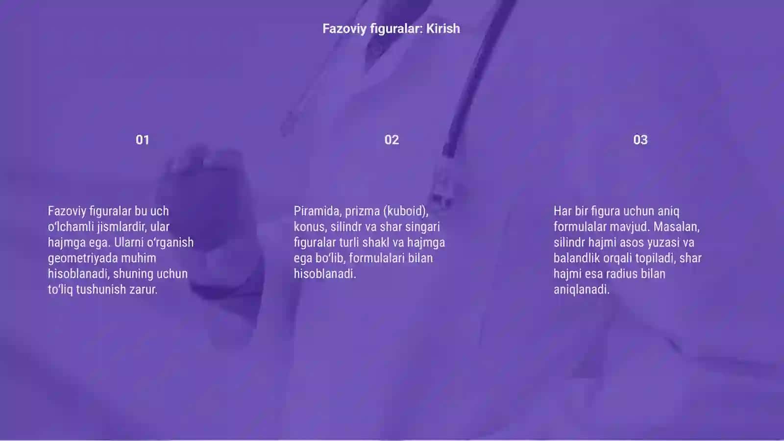 Fazoviy figuralarning xajmini topish 3