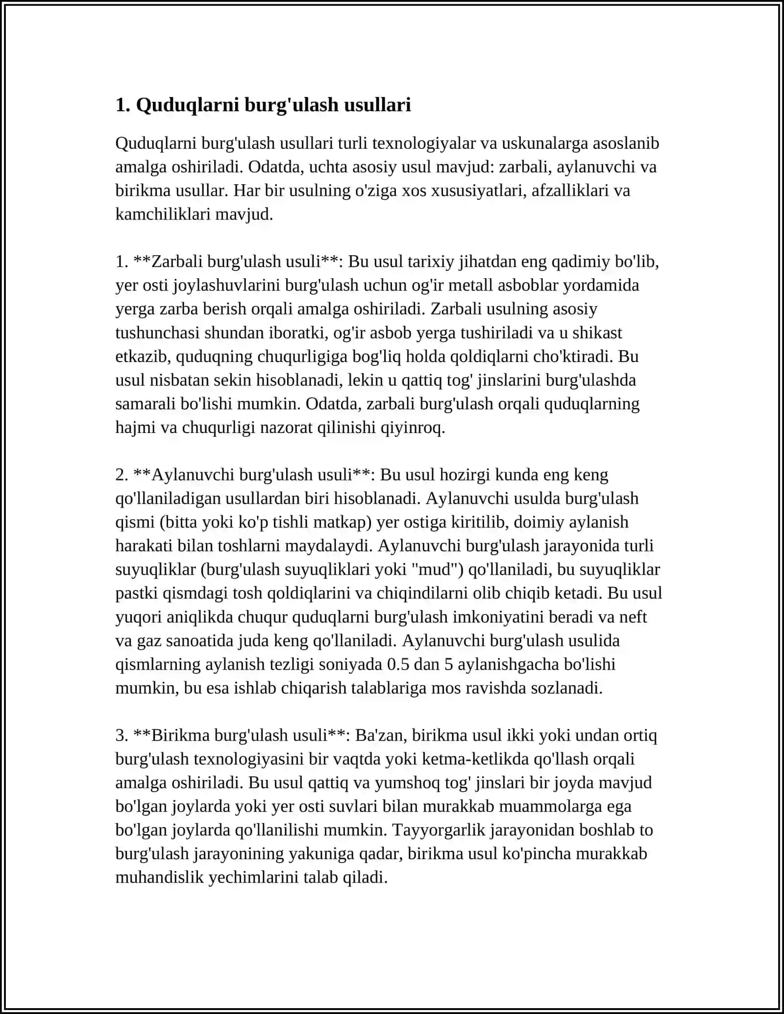 Quduqlarni ishga tushurish texnologiyasi 3