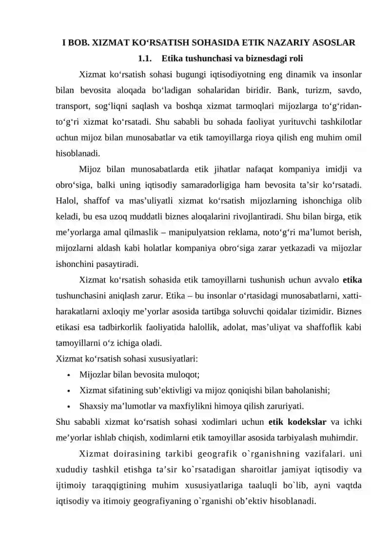 XIZMAT KO‘RSATISH SOHASIDA ETIK MUAMMOLAR: MIJOZ BILAN MUNOSABATLAR 3