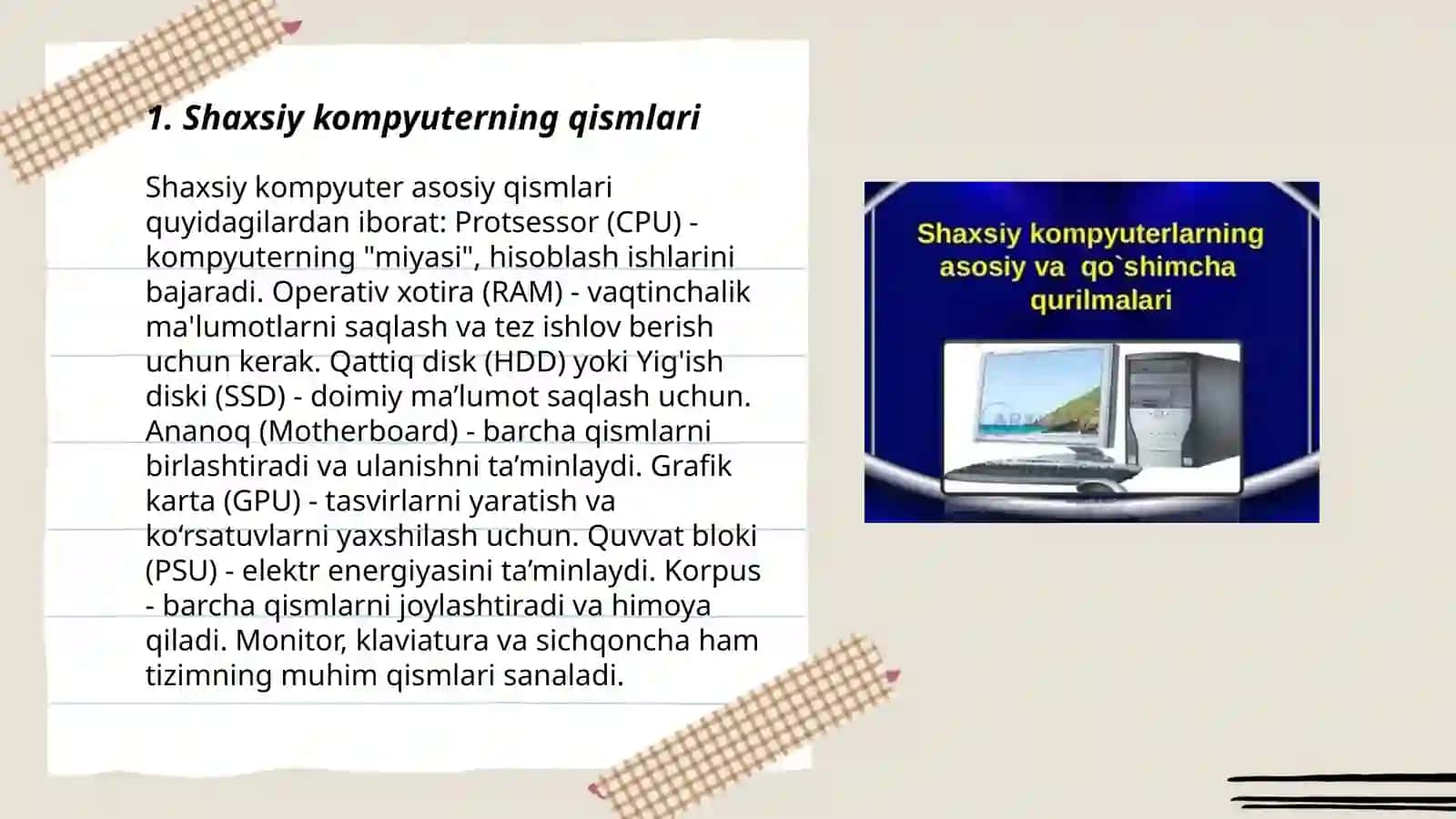 Shaxsiy kompyuterlar haqida umumiy ma'lumotlar 3