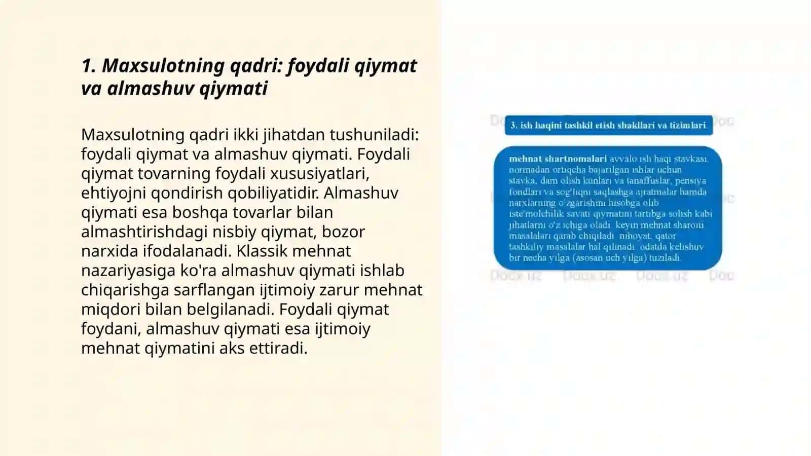 Maxsulotning qadri va mehnat qiymati 3