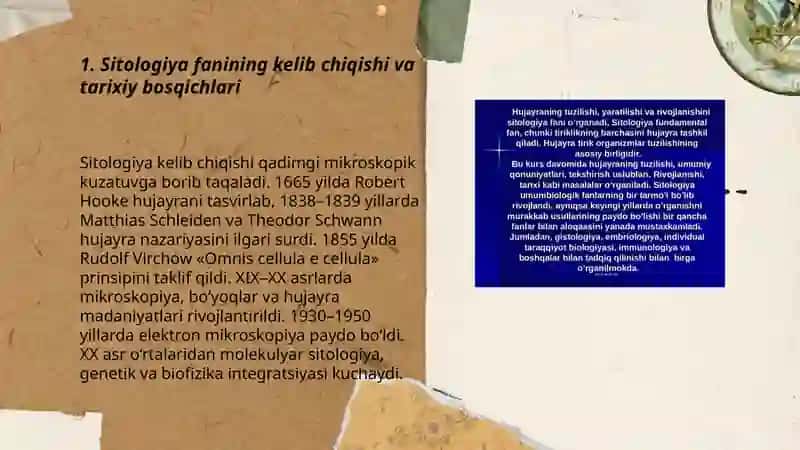 Sitologiya fanining rivojlanish tarixi va boshqa fanlar bilan aloqasi 3