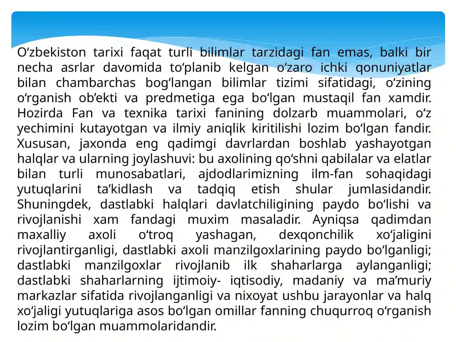 Yangi davr fani. Fanning shakllanish jarayoni va uning zamonaviy talqini. 3