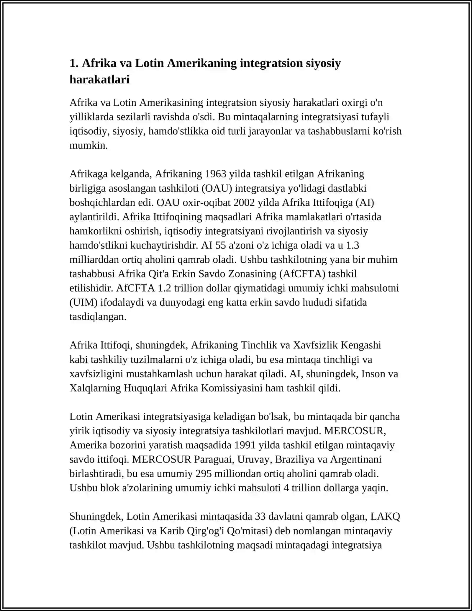 OSIYO AFRIKA VA LOTIN AMERIKASI MAMLAKATLARI SIYOSIY IJTIMOIY IQTISODIY ASOSIY YONALISHLARI 3