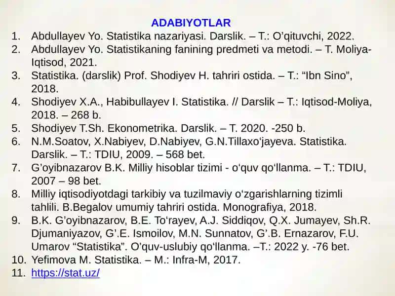 GURUHLASH VA STATISTIK JADVAL 3