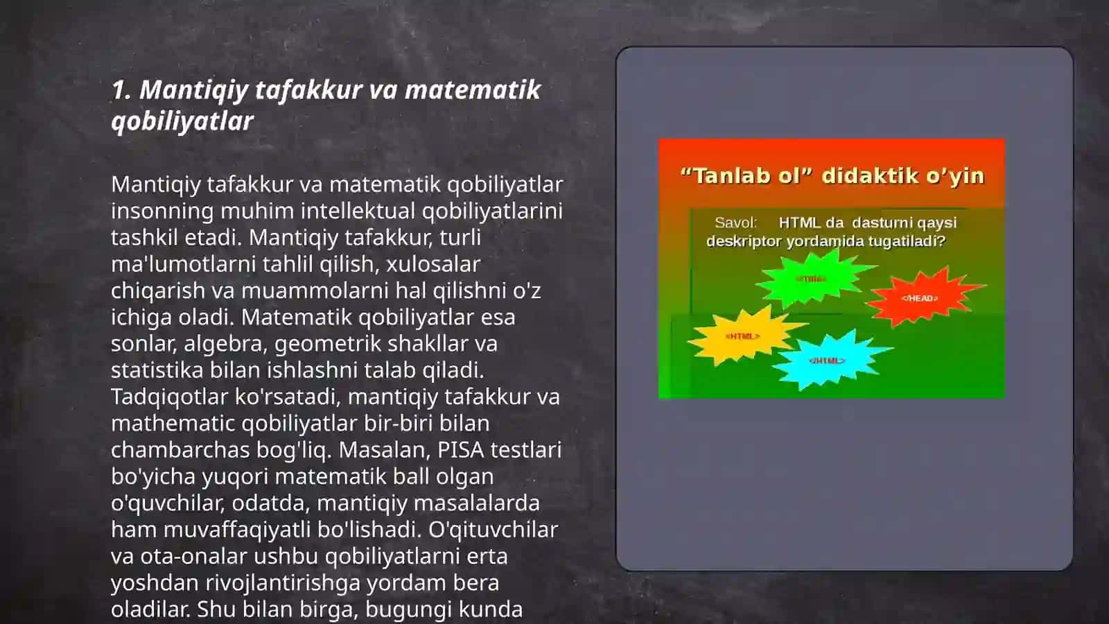 Boshlangʻich sinf matematika darslarida mantiqiy fikrlashni rivojlantirish xususiyatlari 3
