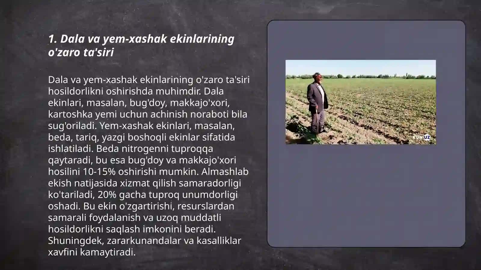 Dala va yem-xashak ekinlarini qoʻshib ekilganda biologik jihatdan mutonosibligi 3