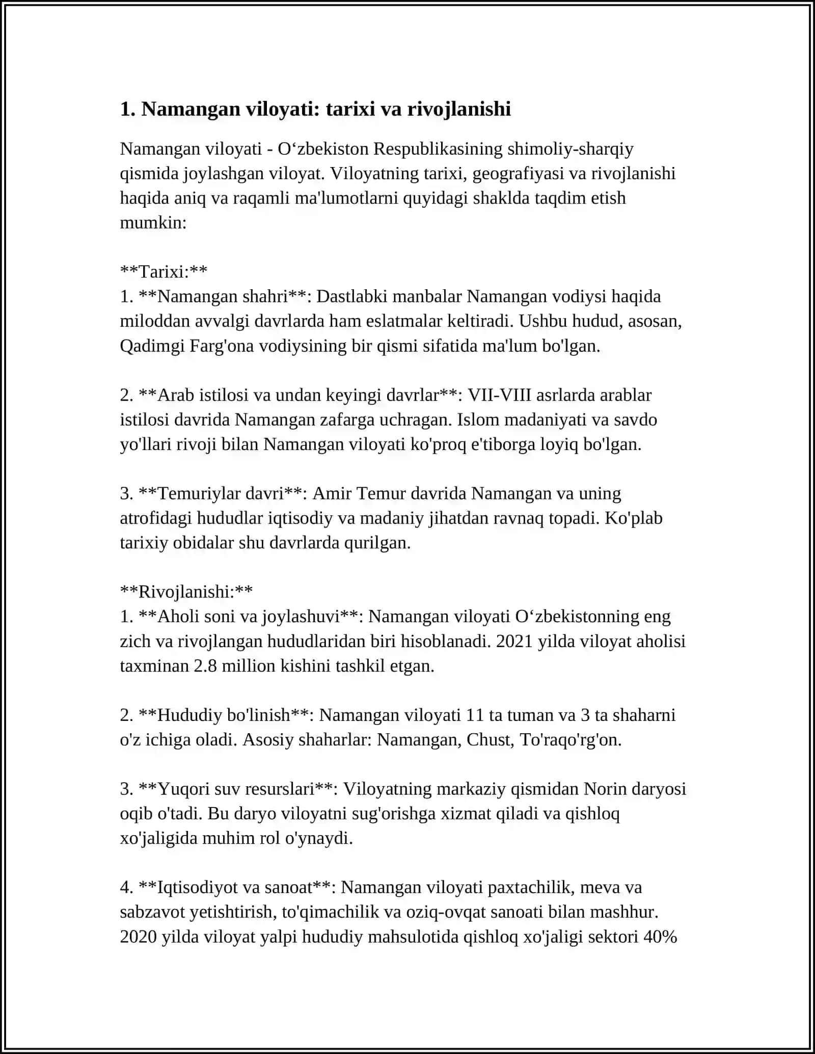 Namangan viloyati: tarixi va rivojlanishi 3