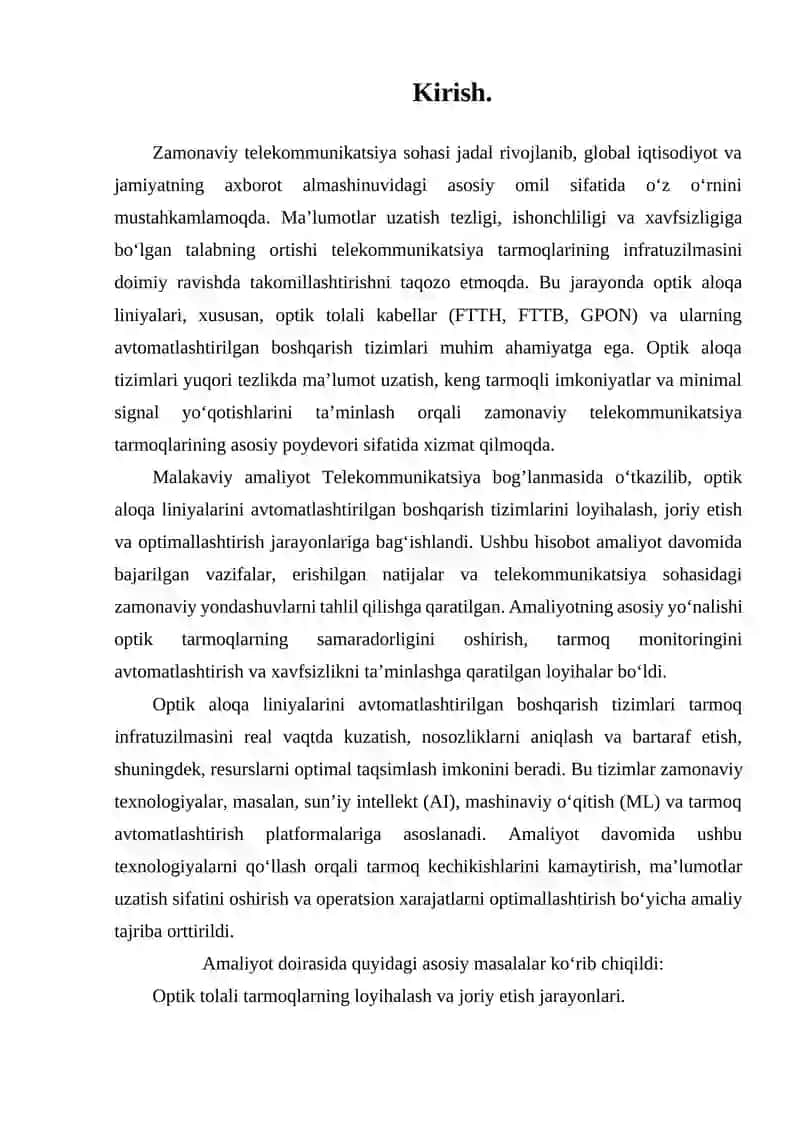 Amaliyot hisobot telekommunikatsiya 3