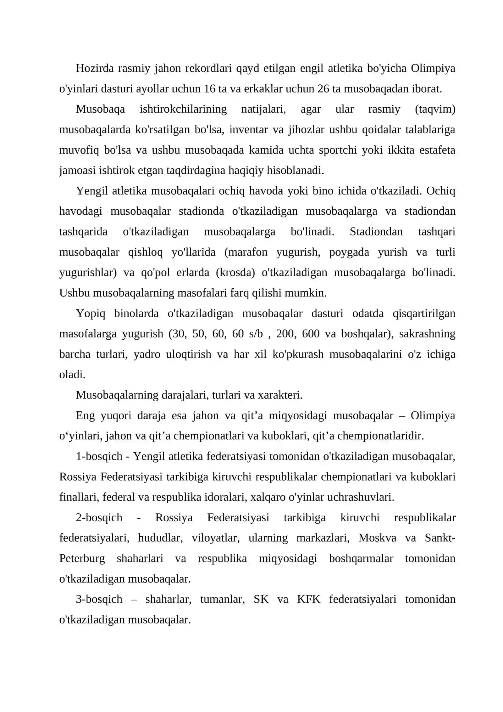 Yengil atletika bo'yicha musobaqa hakamlar hay'atining vazifalari 3