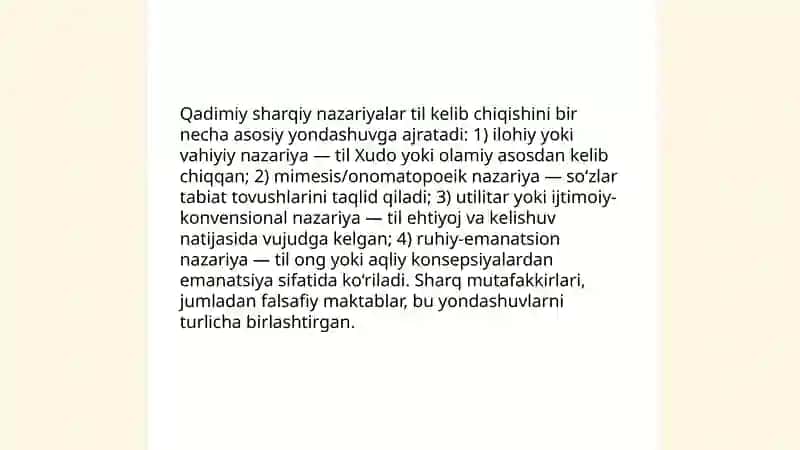 Sharq mutafakkirlarining til shakllanishiga oid qarashlari 3