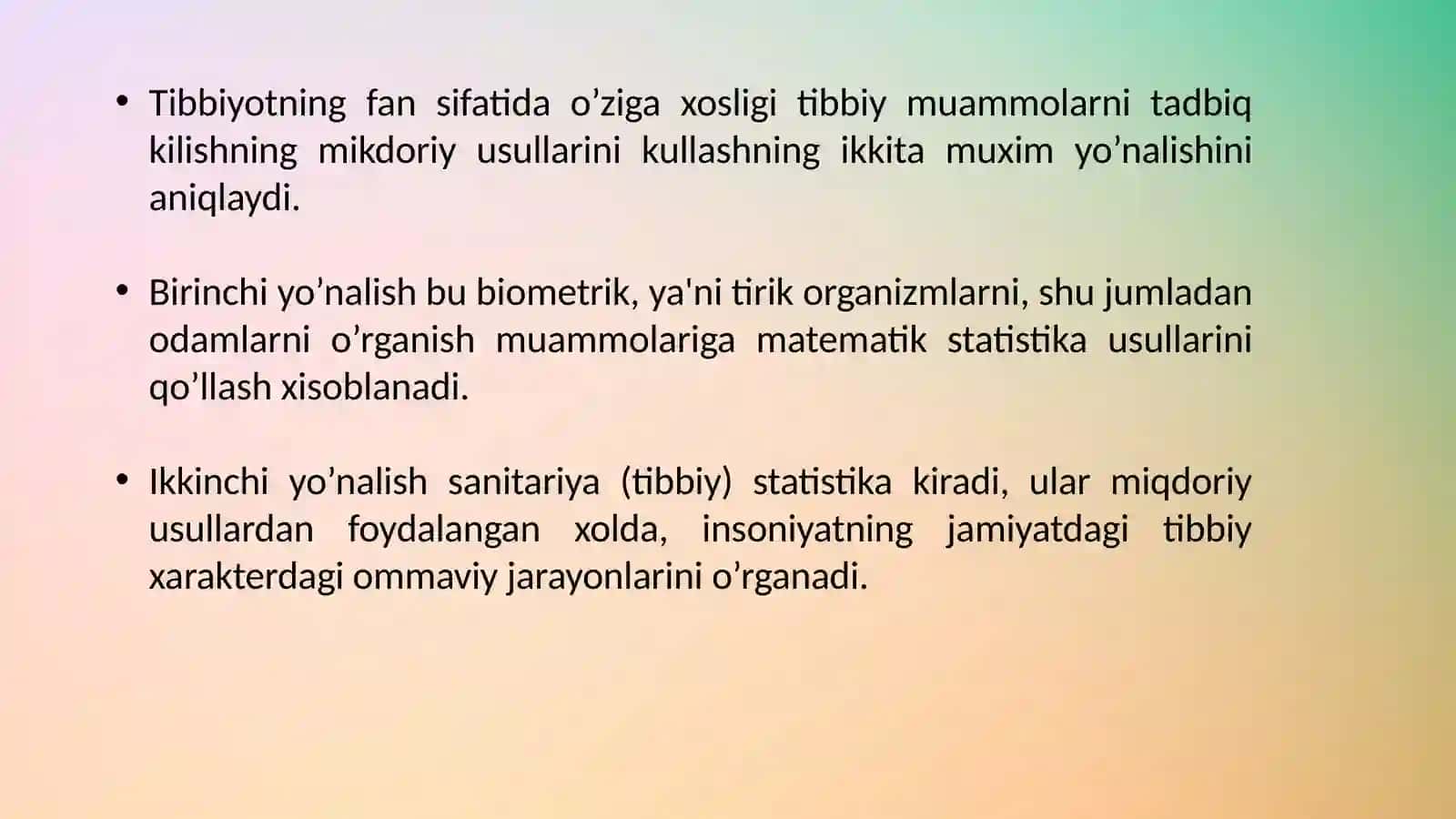 Microsoft Excel dasturida sonli ma’lumotlarni qayta ishlash texnologiyasi. Tibbiyot ma’lumotlarini komputer yordamida analiz qilish 3