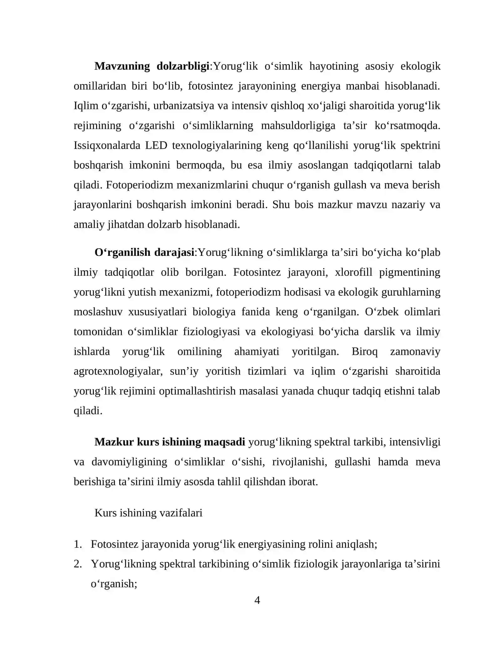 Yorugʻlikning oʻsimliklar hayotidagi ahamiyati 3