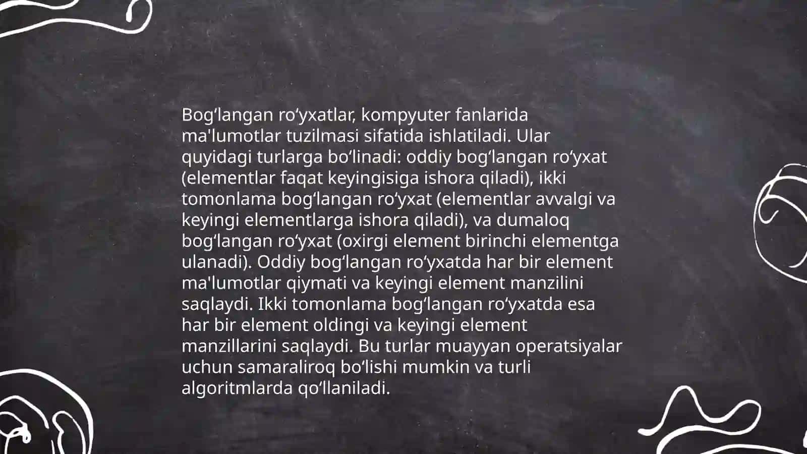 Bogʻlangan roʻyxatlar haqida tushunchalar 3