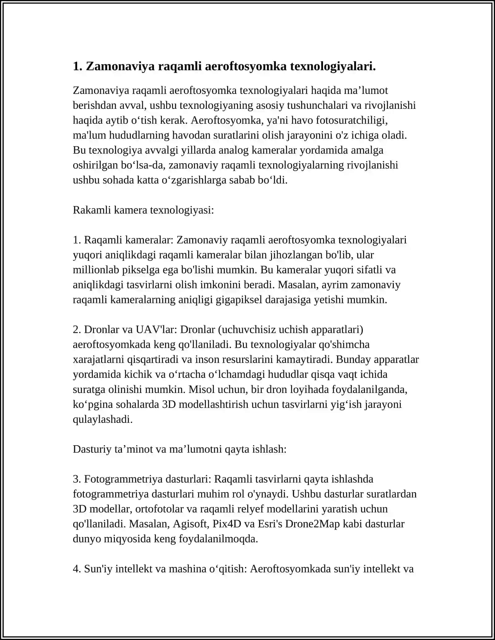 ZAMONAVIY RAQAMLI AEROFTOSYOMKA SISTEMASI 3