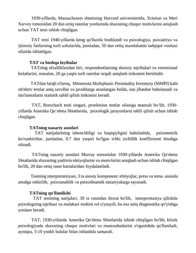 Тематик апперсепсион тести 3