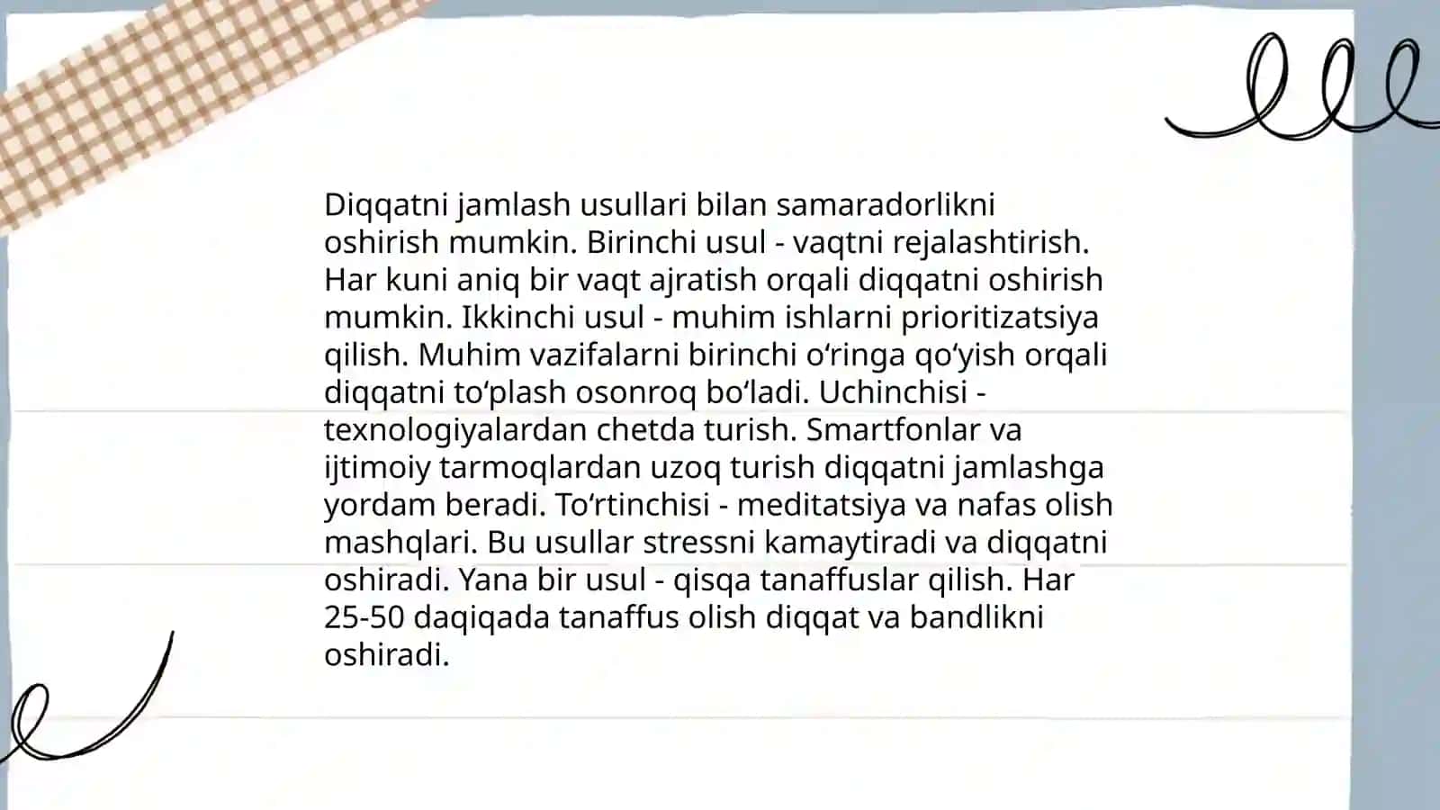 Diqqatni jamlash usullari 3