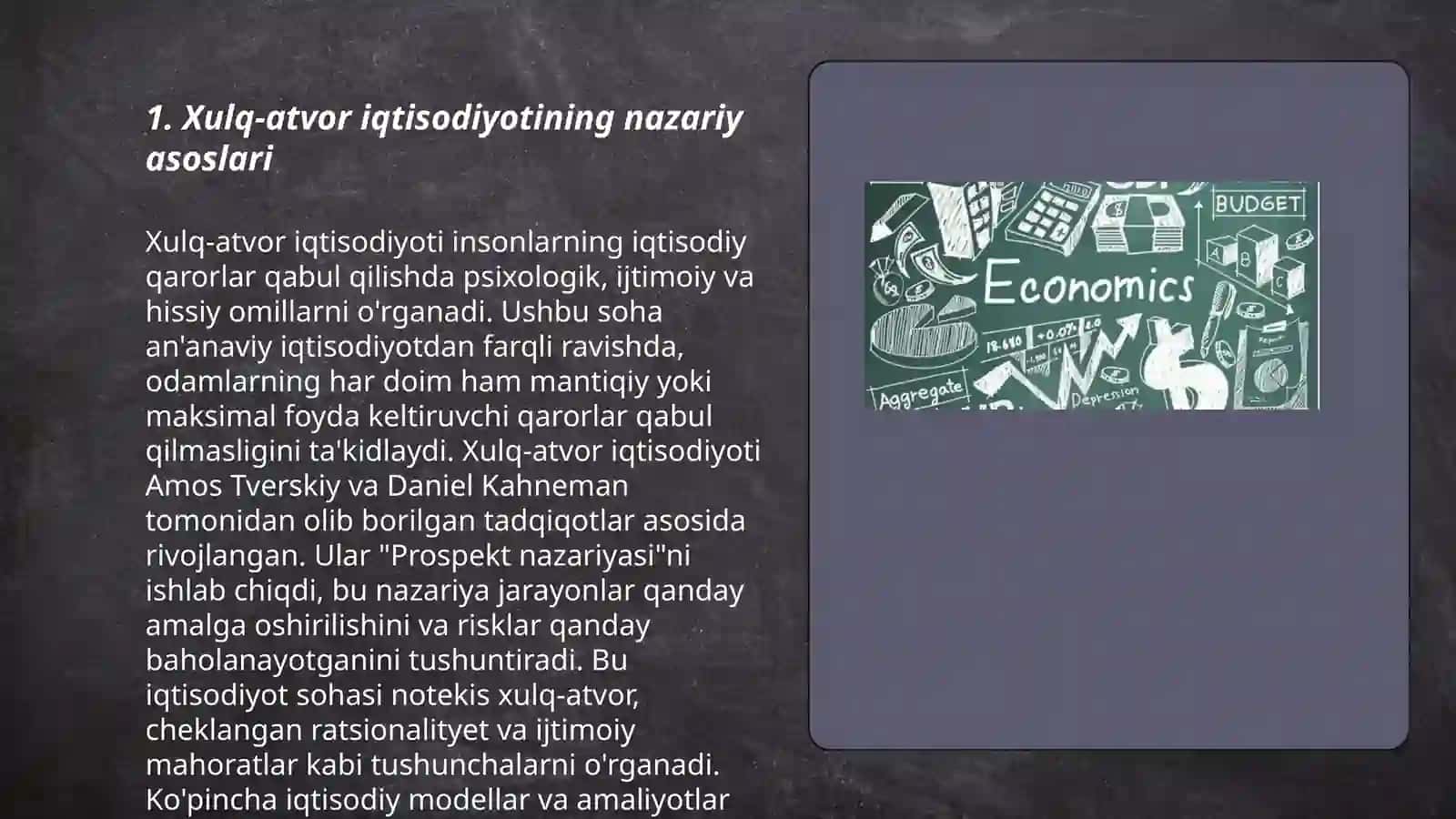 Xulq-atvor iqtisodiyoti va iqtisodiyot 3
