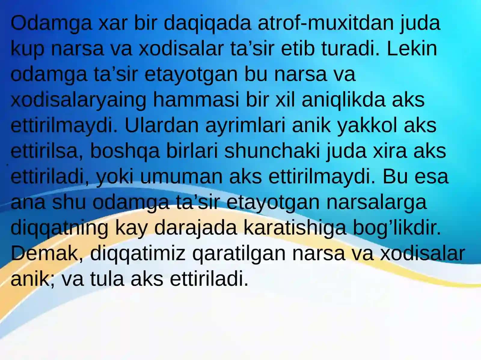 Diqqat haqida tushuncha va uning fiziologik asoslari 3