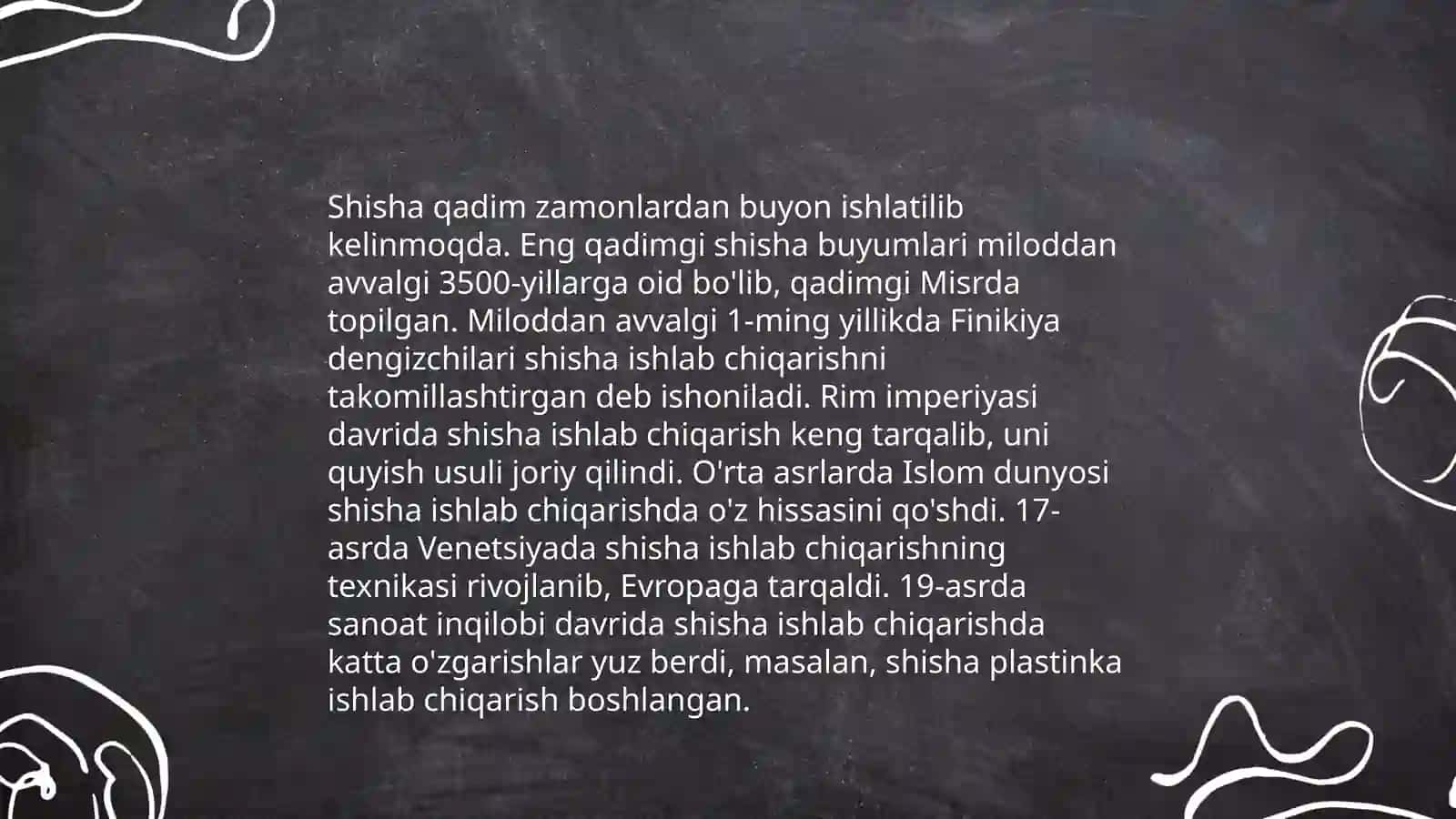 Shisha ishlab chiqarish tarixi 3