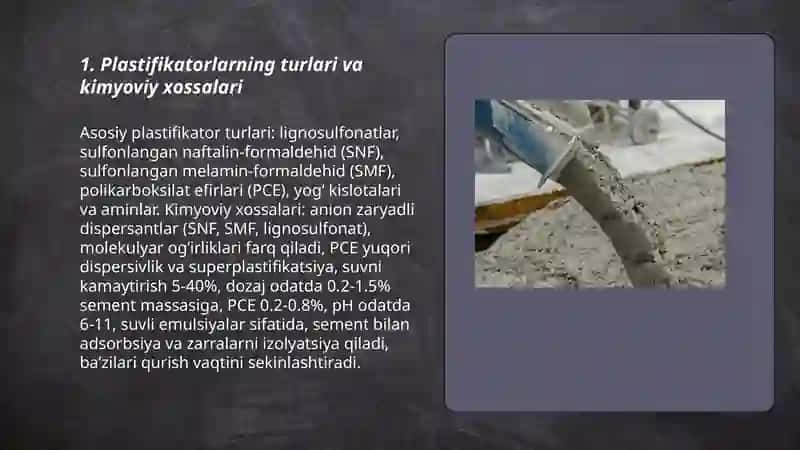 Plastifikatorlar qo'shish texnologiyasi 3