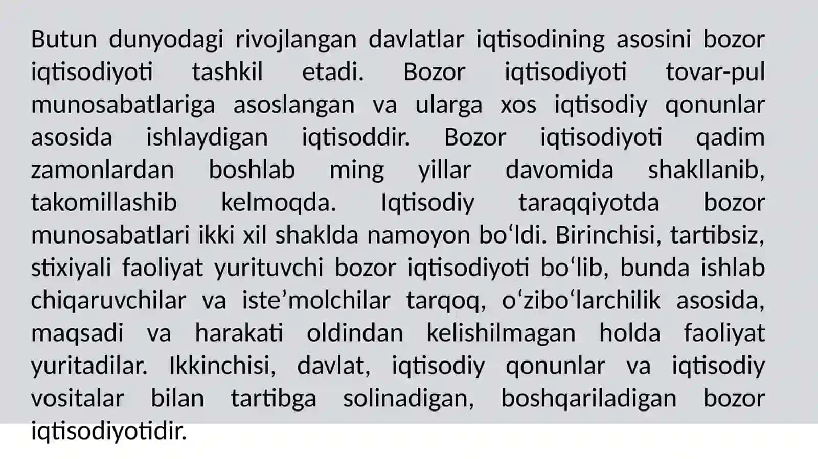 Iqtisodiy islohotlar, xususiy mulkchilikning shakllanishi 3
