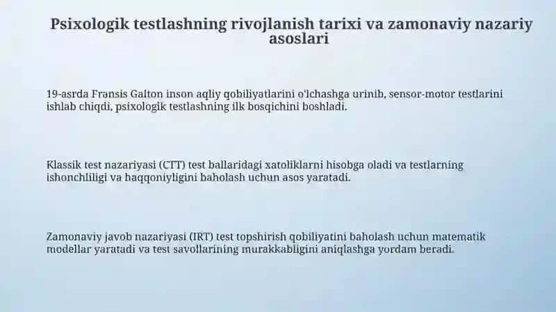 Psixologik testlashtirishning zamonaviy holati 3