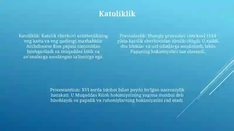 Xristianlikdagi Oqimlar 3