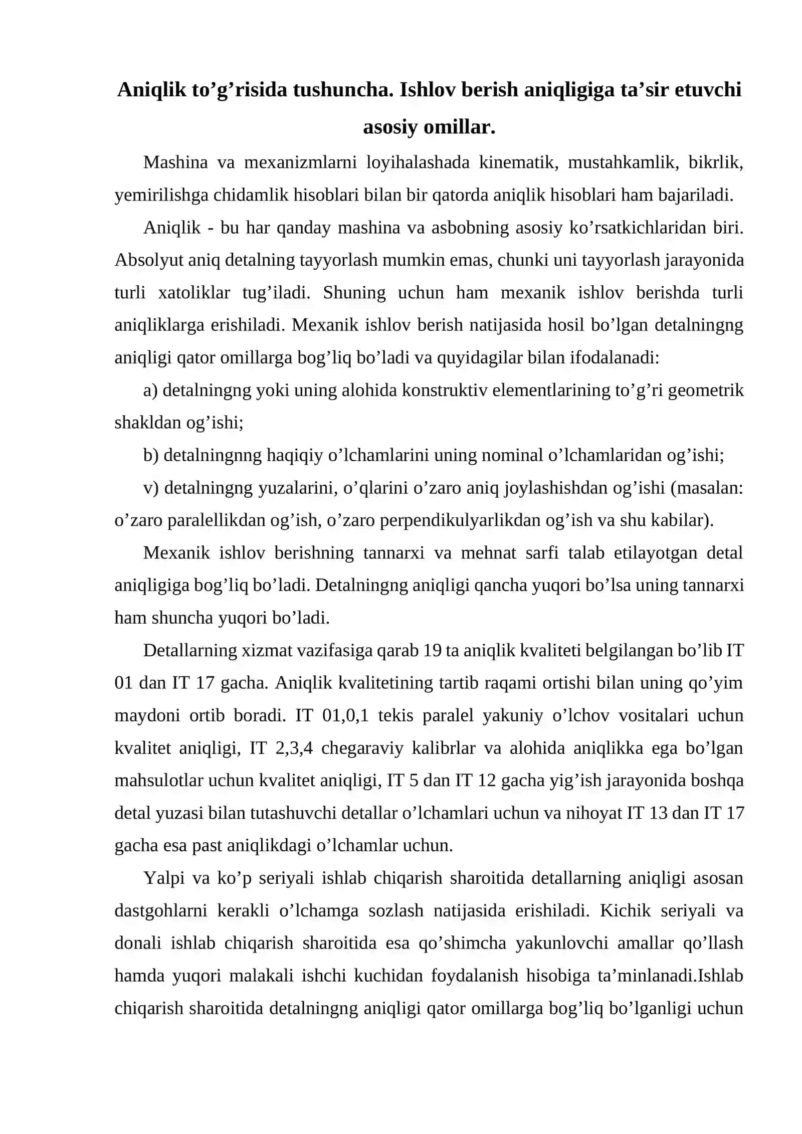 TESHIKLARGA ISHLOV BERISH UCHUN ASBOBLAR TAYINLANISH MIQYOSI, ASOSIY TIPLARI VA LOYIHALASHNI ALOHIDA XUSUSIYATLARI 3