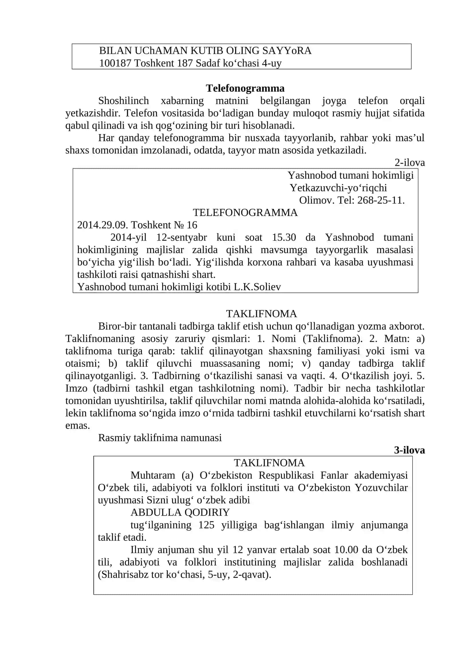 SOHAVIY XIZMAT YOZISHMALARI 3