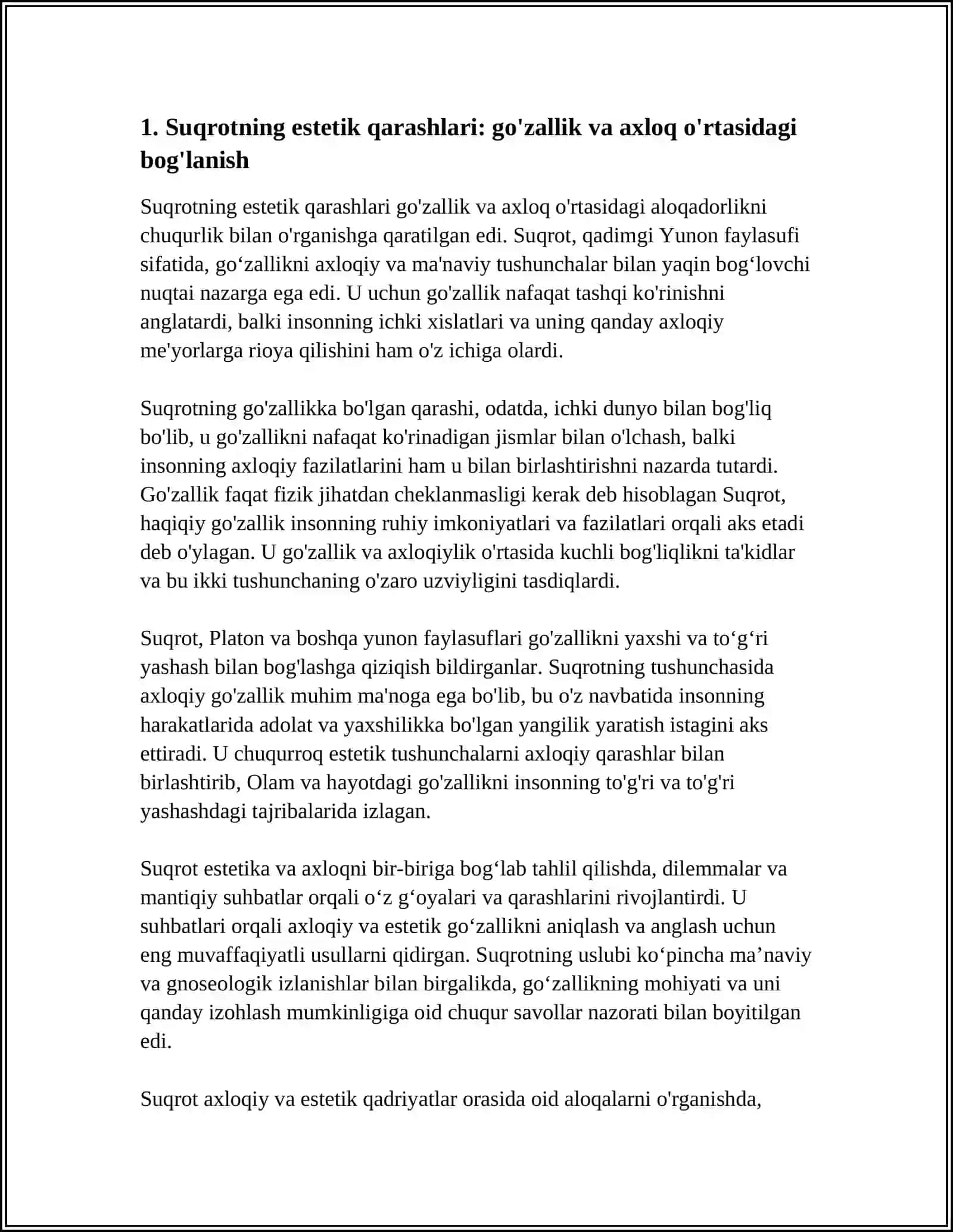 YUNON FAYLASUFLARI: SUQROT VA AFLOTUNNING ESTETIK ARASHLARI 3