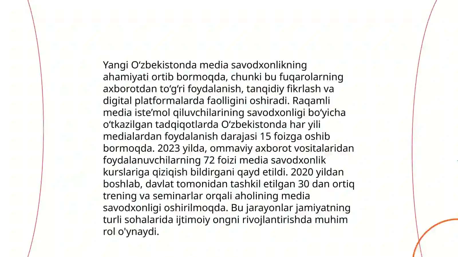 Yangi O'zbekistonda media savodxonlik va axborot madaniyati fanining o'qitilishi 3