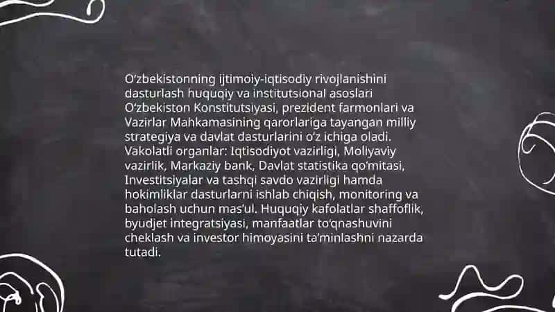 O‘zbekistonda ijtimoiy-iqtisodiy rivojlanishni dasturlash, prognozlash va rejalashtirishning o‘ziga xos xususiyatlari 3